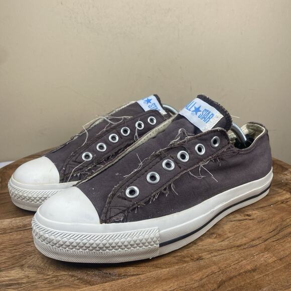Converse All Star Womens Brown Y2K Distressed Laceless Size 8 Low Top Shoes - Picture 2 of 10